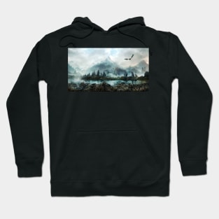 dragon mountain full pixel Hoodie